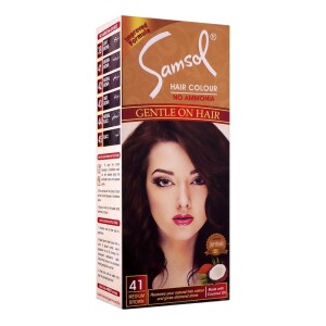 Samsol Medium Brown Hair Colour (No Ammonia) Gentle On Hair (41)