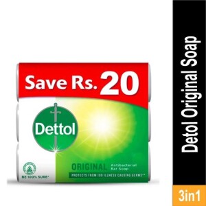 Dettol Original Antibacterial Bar Soap Pack (Save Rs.20)